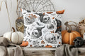 Halloween Skulls Witch Hat Patterned Pillow Cover by Axyaa for Sofa, Bedroom, Car