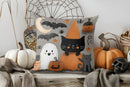 Axyaa Ghosts & Pumpkins Pattern Pillow Cover for Sofa, Bedroom & Car