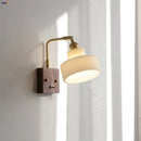 Axyaa Modern LED Wall Sconce White Glass Walnut Stair Light