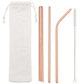 Axyaa Stainless Steel Sharp Metal Drinking Straw Set with Cleaner Brush