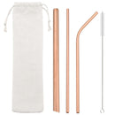 Axyaa Stainless Steel Sharp Metal Drinking Straw Set with Cleaner Brush