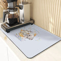 Axyaa Monkey Pattern Diatomaceous Earth Coasters: Stylish Cup Placemats & Coaster Set