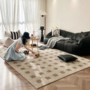 Axyaa Checkered Print Large Area Carpet for Modern Minimalist Living Room
