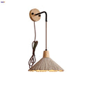 Axyaa Nordic LED Wall Lights Wood Cement Interior Home Decor Plug In Sconce