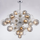 Axyaa Smoke Gray Glass Bubble Chandelier: Elegant Lighting Fixture for Home, Living Room, Bedroom, Dining Hall