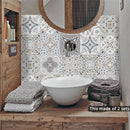 Axyaa Vintage Mediterranean Blue Waterproof Wall Tile Sticker