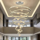 Axyaa Crystal Chandelier Stair Pendant Lamp Living Room Lighting