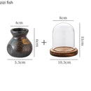 Axya Retro Ceramic Toothpick Box Glass Cover Holder