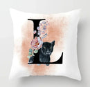 Axyaa Flower Cat Alphabet Pillowcase 45x45cm Cushion Cover, Modern Home Decor