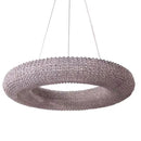 Axyaa Crystal LED Chandelier: Luxury Chrome Round Ceiling Light for Living Room, Dining Room, Kitchen