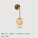 Axyaa Copper Marble Wall Light 12/15cm G9 Bulb for Bedroom Dining Room Sconce