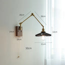 Axyaa Ceramic Wall Lamp Pull Chain Switch Up Down Bedroom Living Room Lighting LED