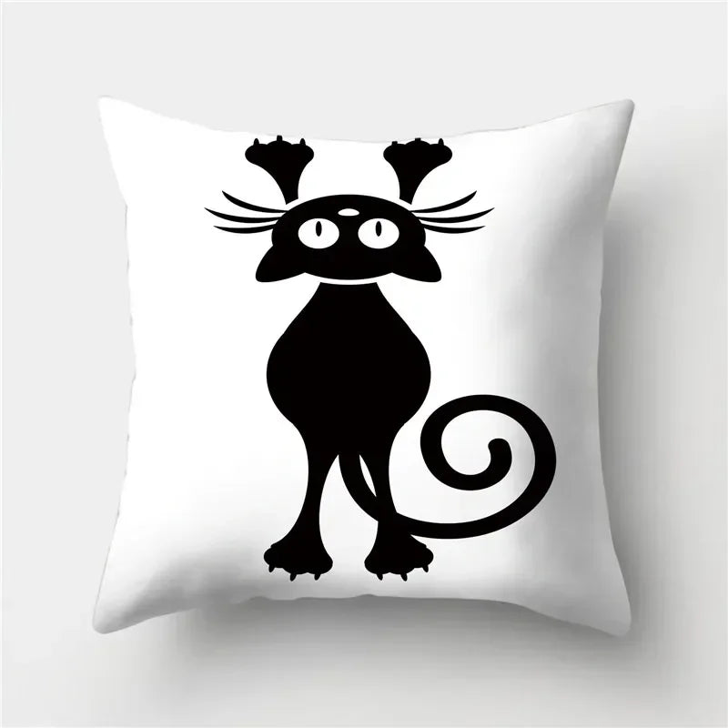 Cute Cat Cushion Cover 45x45cm - Axyaa Home Decor Pillowcases