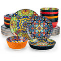 Axyaa Stoneware Dinnerware Set - Bohemian Style for 6