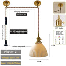 Axyaa Adjustable Glass Pendant Light with E27 Base for Living Room Bedroom Kitchen