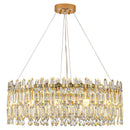 Axyaa Round Crystal LED Chandelier for Modern Living Room & Kitchen