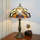 Axyaa 12“ Stained Glass Table Lamp - Bedroom, Living Room, Office Decor