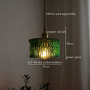 Axyaa Copper Green Glass LED Pendant Light - Nordic Modern Hanging Lamp