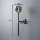 Axyaa Modern Black Iron Glass Ball Wall Lamp for Living Room Bedroom Decor