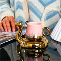 Axyaa Camel Coffee Cup Set - 110ml Creative Ceramic Mug & Plate