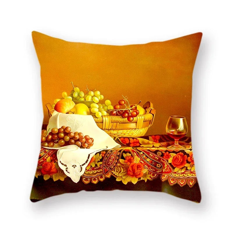 Axyaa Vase Flower Polyester Throw Pillowcase for Home Decor