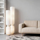 Axyaa Nordic Striped Floor Lamp: Minimalist Design, Warm LED Light for Home Decor.