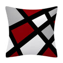 Axyaa Red Geometric Pillowcase Abstract Pachwork Cushion Cover Square Home Decor
