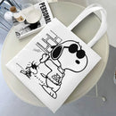 Axyaa Cartoon Dog Tote Bag - Foldable Shoulder Bag for Women and Students
