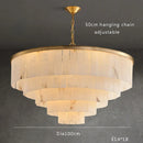 Axyaa Luxury Copper Resin Chandelier with Marble Accents for Living Room and Bedroom