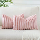 Axyaa Faux Fur Throw Pillow Covers - Soft Fluffy Couch Cushion Covers