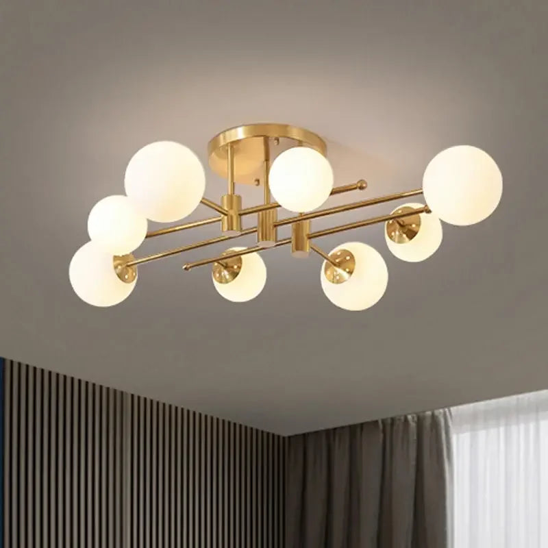Nordic Glass Chandelier LED Light Fixture by Axyaa - Modern Living Room Decor