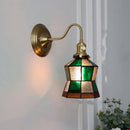 Axyaa Green Vintage LED Wall Lights with Copper Knob Switch