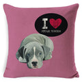 Dog Breed Cotton Linen Cushion Cover Set by Axyaa: Bull Terrier to Chihuahua & More