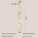 Axyaa Gold Ring LED Stairs Pendant Lights, Modern Lustre Chandeliers for Living Room, Bedroom & Villa