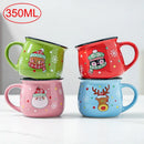 Axyaa Christmas Ceramic Mug with Festive Santa Elk Bear Penguin Print
