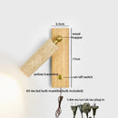 Axyaa LED Wall Light Mirror Stone Wood Wall Art Decor Bedroom Lamp