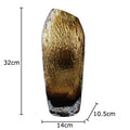 Axyaa Amber Glass Vase: Hydroponic Plant Pot for Table Decor and Flower Arrangements