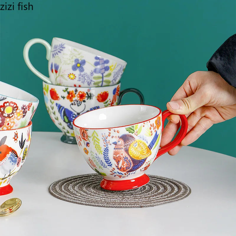 Axya Hand-painted Ceramic Breakfast Mug