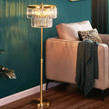 Axyaa Crystal LED Floor Lamp: Luxe Copper Lighting for Bedroom, Living, Dining Room