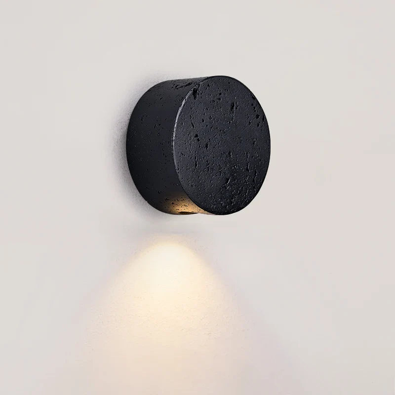 Axyaa Nordic Minimalism LED Wall Lamps - Black Travertine Bathroom Mirror Lights