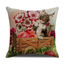 Axyaa Pug Pets Pattern Sofa Cushion Cover Home Decor Pillowcase Linen Cartoon