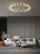 Axyaa Crystal Cube LED Ceiling Light for Luxury Living Room and Hotel Bedroom