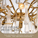 Axyaa Gold Branch Glass Crystal Chandelier Lights - Nordic Style Pure Elegance