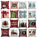 Axyaa Linen Christmas Pillow Cover Set 2024 - Snowman Elk Theme