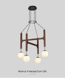Axyaa Retro Solid Wood Chandeliers with Glass Ball Pendant Lamps for Home Decor