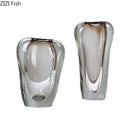 Axyaa Transparent Glass Vase: Thickened Hydroponic Artistic Flower Vessel Home Décor Craft