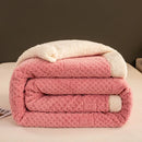 Axyaa 3D Embossed Velvet Thick Blanket Queen Size - Cozy & Warm Fleece Bedspread