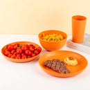 Axyaa 24-Piece Orange Wheat Cutlery & Dinnerware Set for Unbreakable Dining Experience