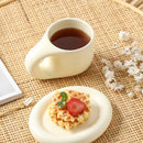 Axyaa Nordic Style Ceramic Chubby Mug Set with Oval Plate - 400ml
