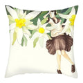 Axyaa Abstract Flower Girl Pillow Cover 45x45cm for Home Sofa Decoration